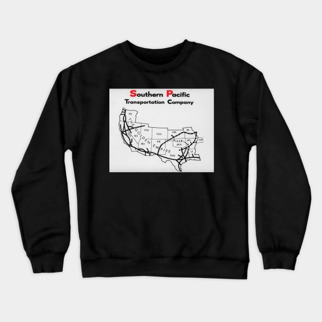 1981 Southern Pacific Route Map Crewneck Sweatshirt by Bonita Vista Photography